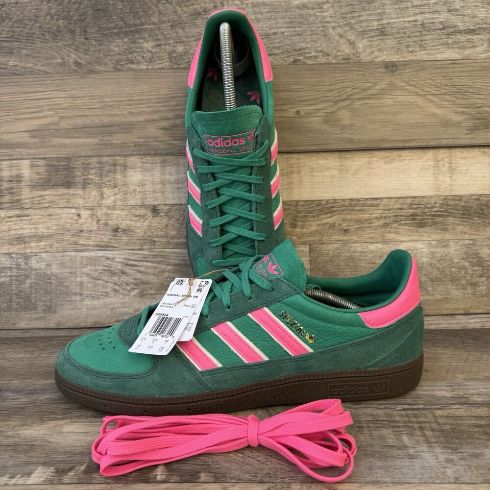 adidas Handball Spezial Weltmeister Court Green Lucid Pink Men's Size 13